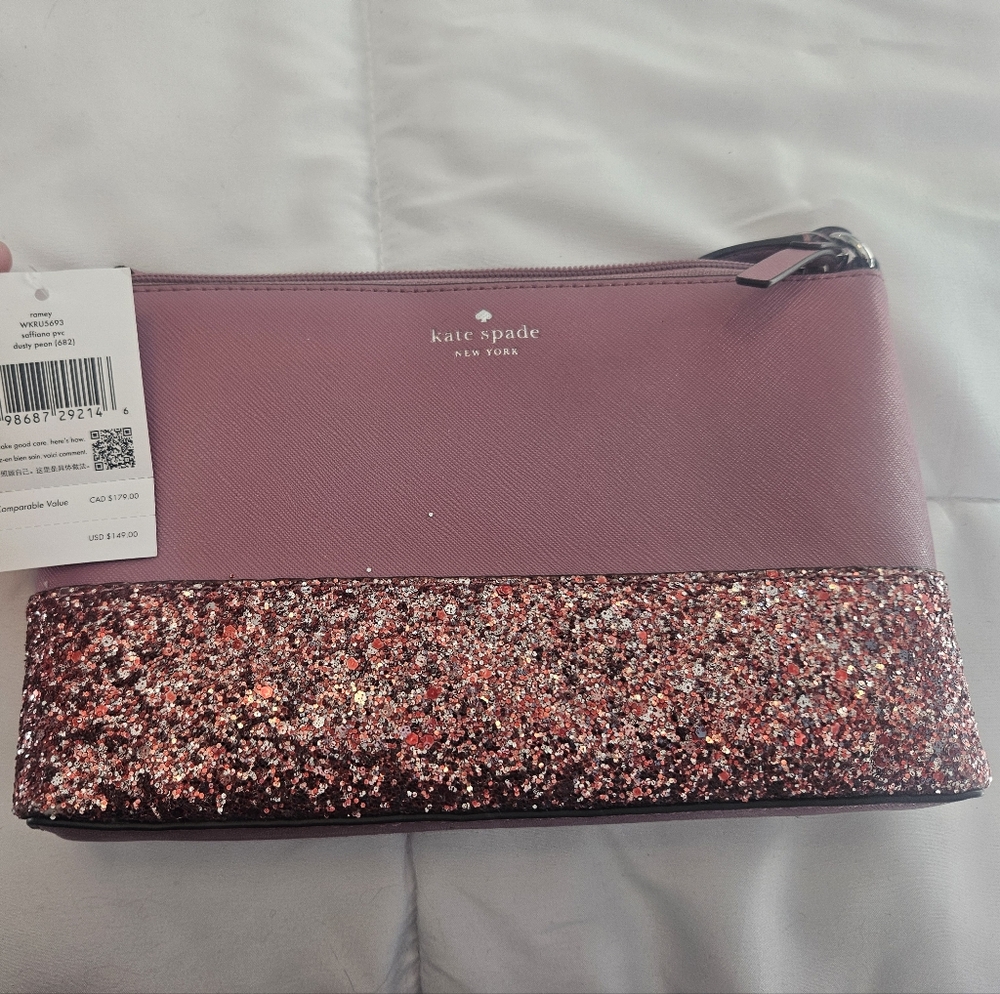 New W/tags Kate Spade Pink Glitter Purse
